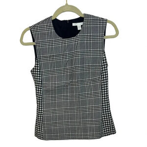 HUGO BOSS WOMENS PLAID SLEEVELESS BLOUSE